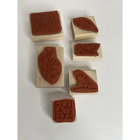 Stampin Up 2004 Natural Beauty Set Of 6 Rubber Mounted Stamps - Picture 3 of 3